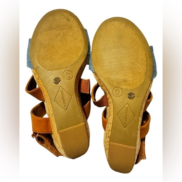 St Johns Bay Pasque Wedge Sandals 6 M - Picture 7 of 10